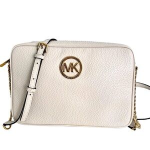 COPY - Michael Kors Fulton Large Leather Light Cream Crossbody